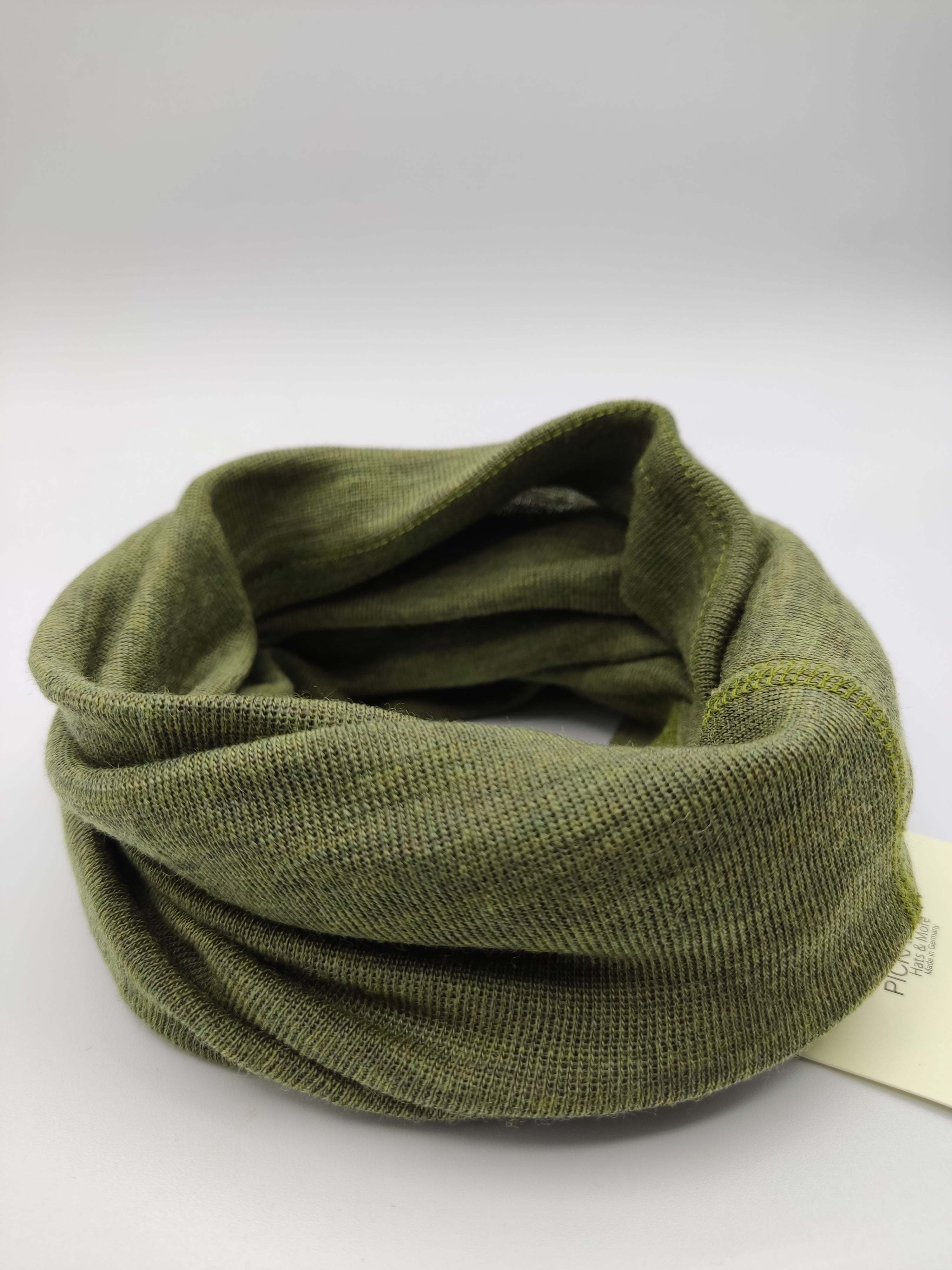 Scaldacollo in lana e seta per bambino e adulto // tinta unita Oliva